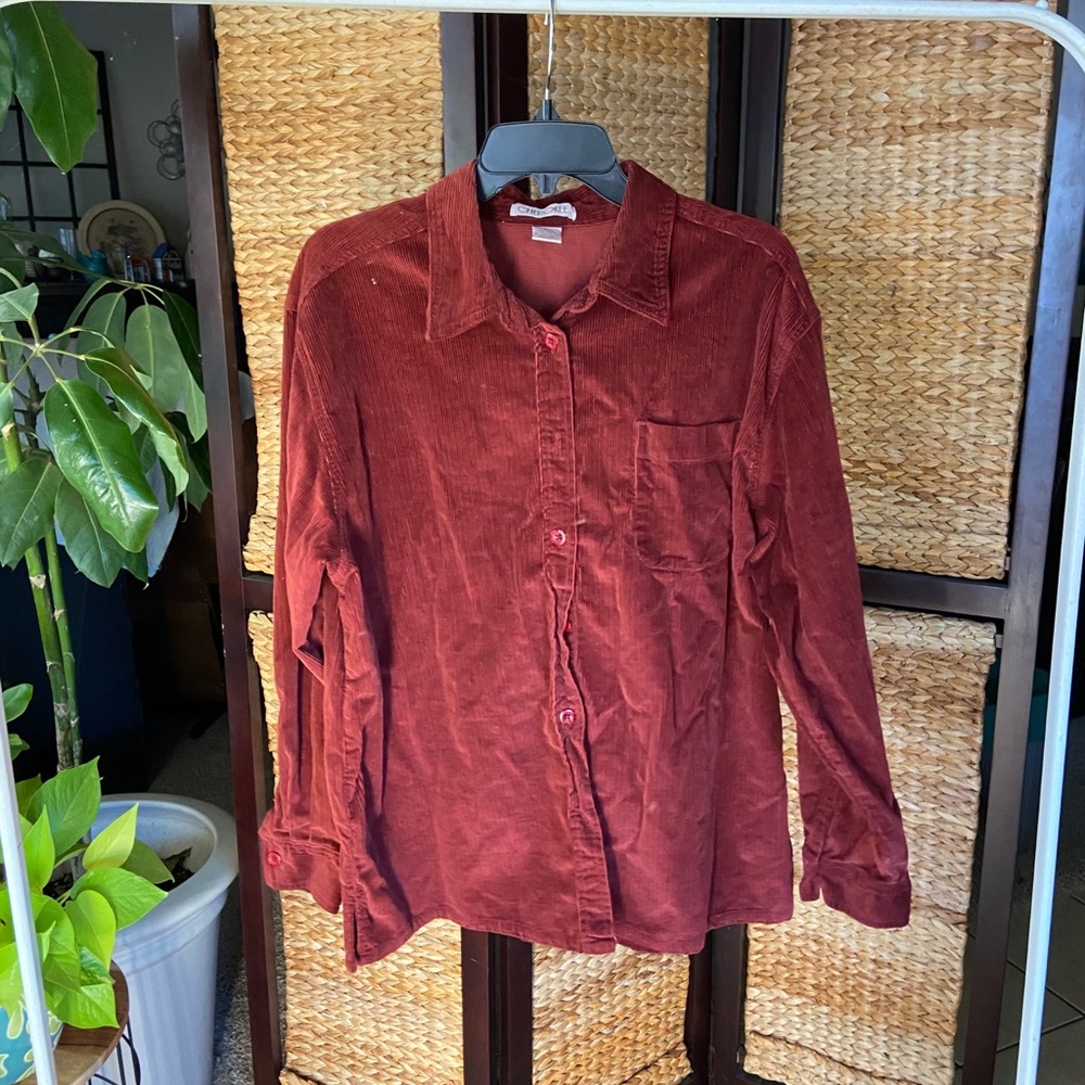 Maroon Corduroy Button Down